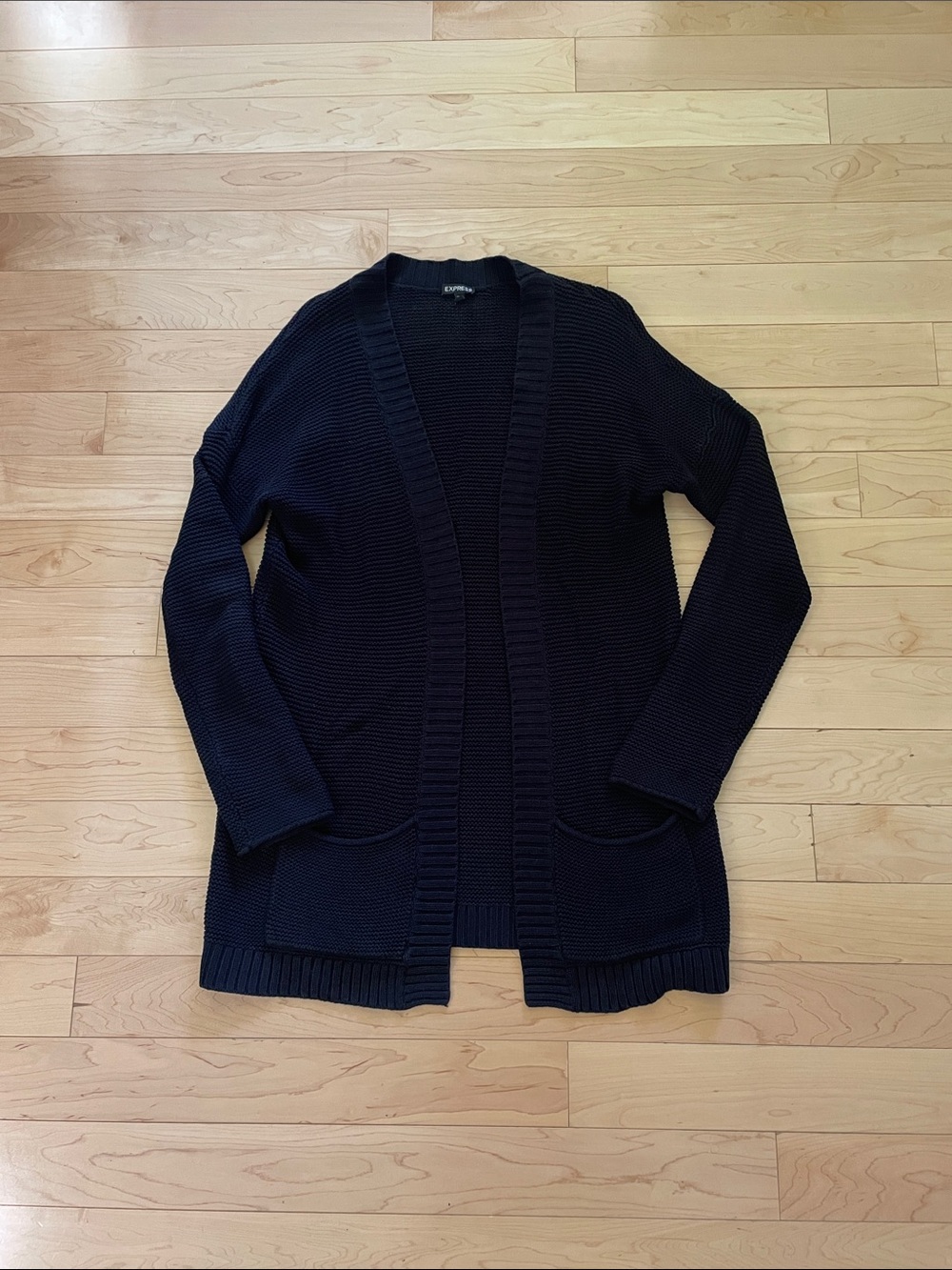 Express black large Open-Front Knit Cardigan